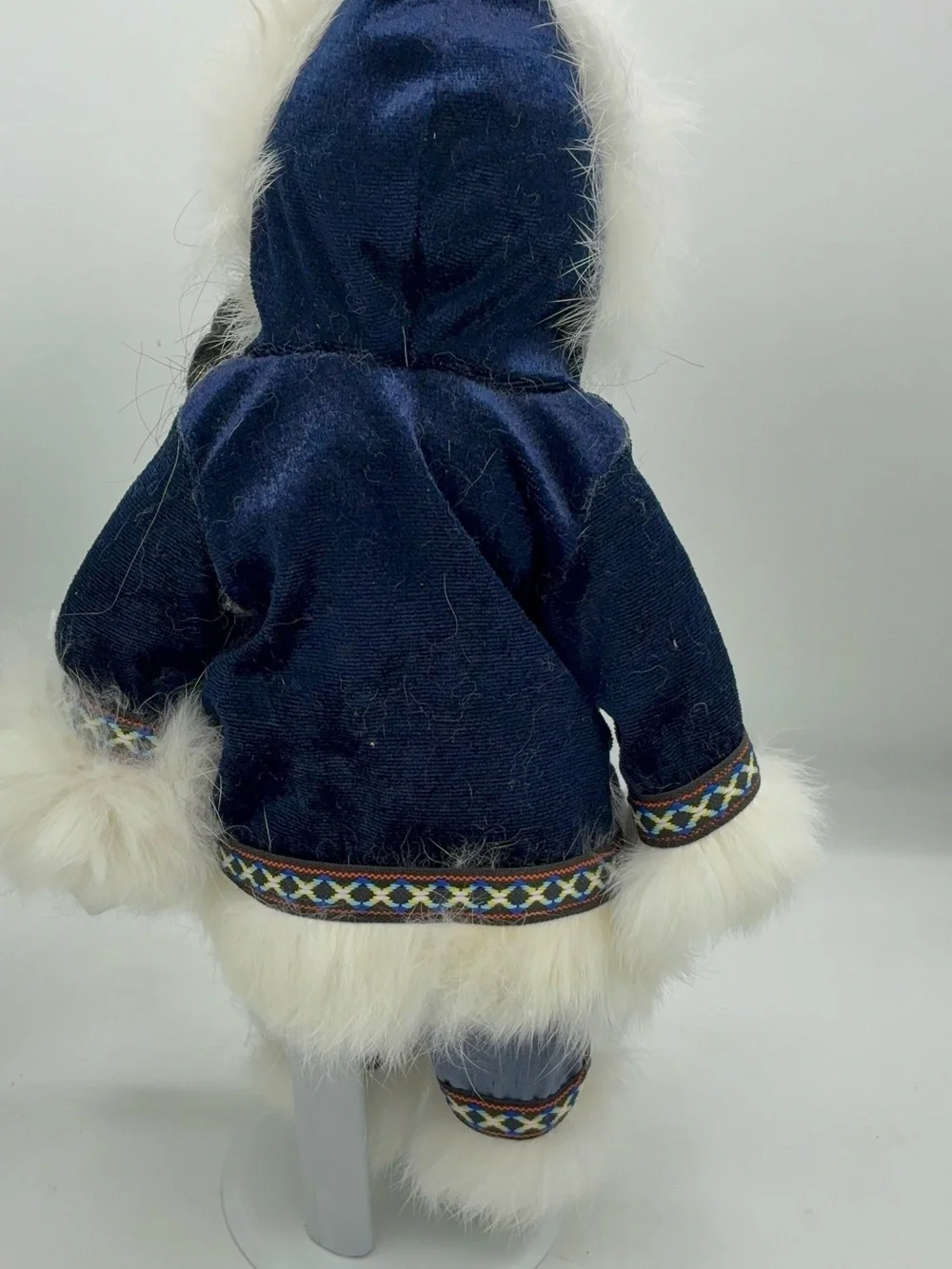 Set of 2 Porcelain Eskimo Dolls on Stand Alaskan Friends
